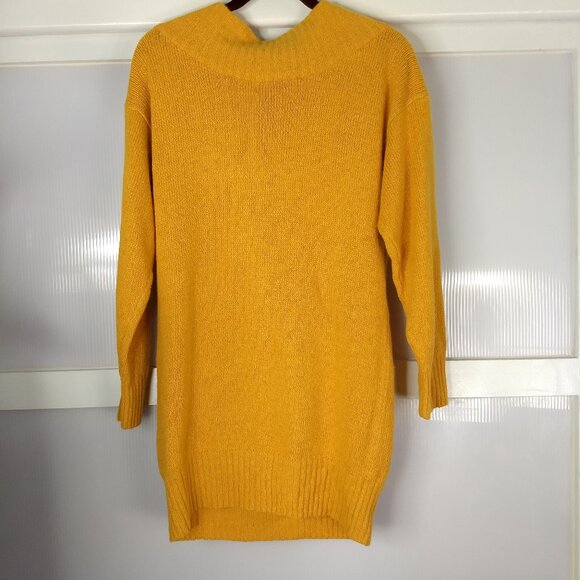 David Benjamin Yellow Pullover Silk Blend Sweater Deep V Neck Long Sleeve Large - Picture 6 of 12